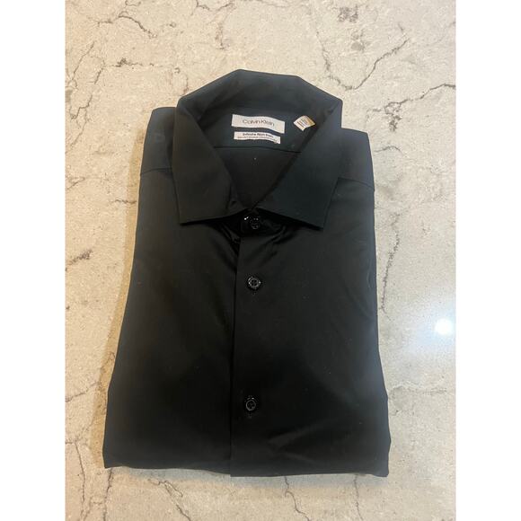 Calvin Klein Men’s Black Slim Fit Dress Shirt - Picture 1 of 3